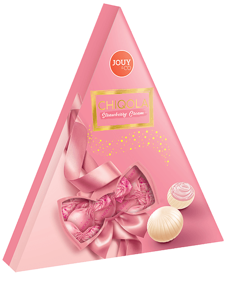 Chiqola Pralines Strawberry Cream TRIANGLE